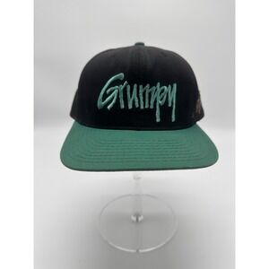 Vtg‎ Grumpy Embroidered Snapback Hat Distressed